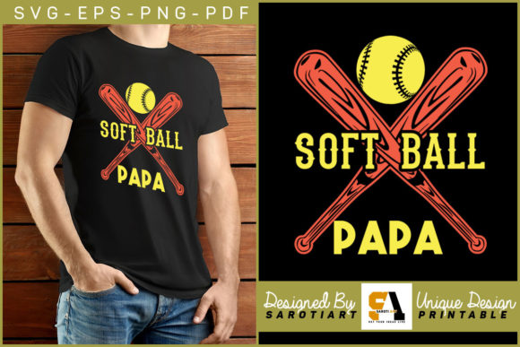 Softball Papa: A Creative T-shirt Design for Fans