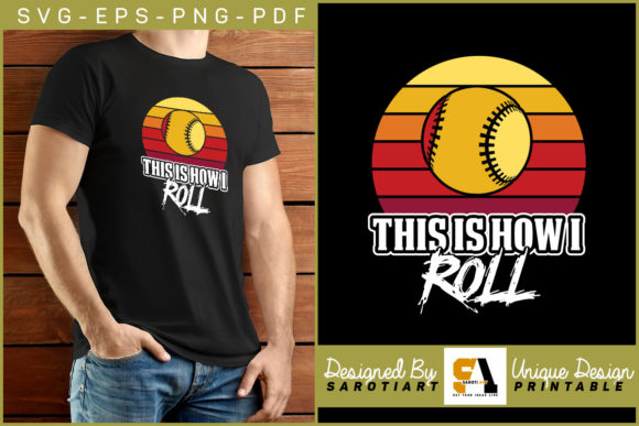 This is How I Roll Retro Softball T-Shirt Graphic